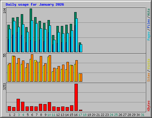 Daily usage for January 2026